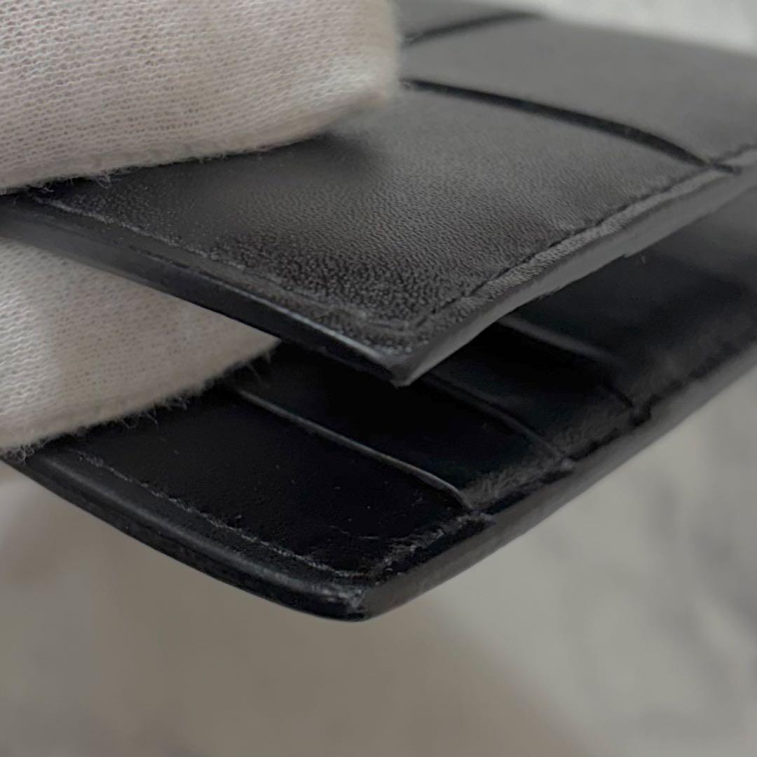 ボッテガヴェネタ カセット マネークリップ 二つ折り財布 ブラック