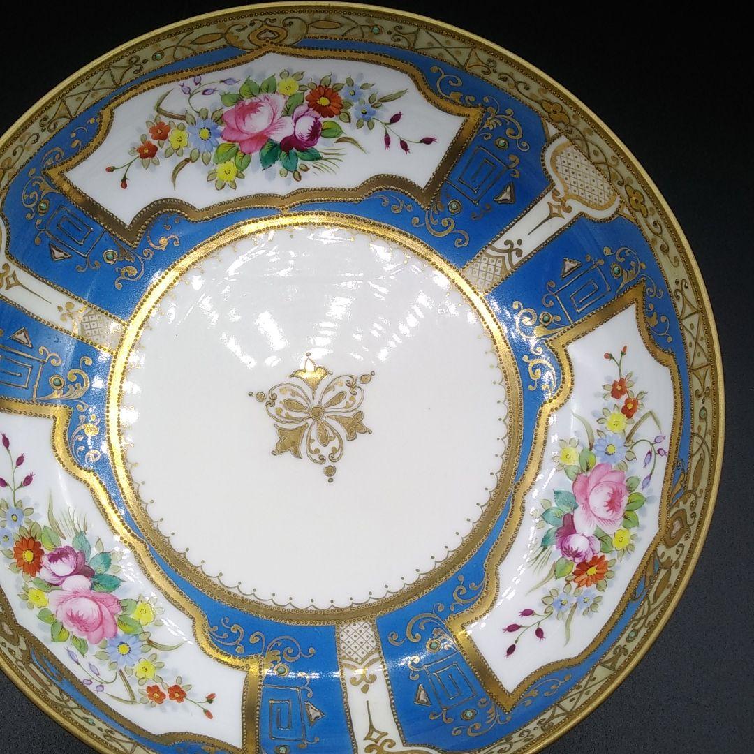 オールドノリタケ 金盛り ジュール 花束 猫足 大コンポート