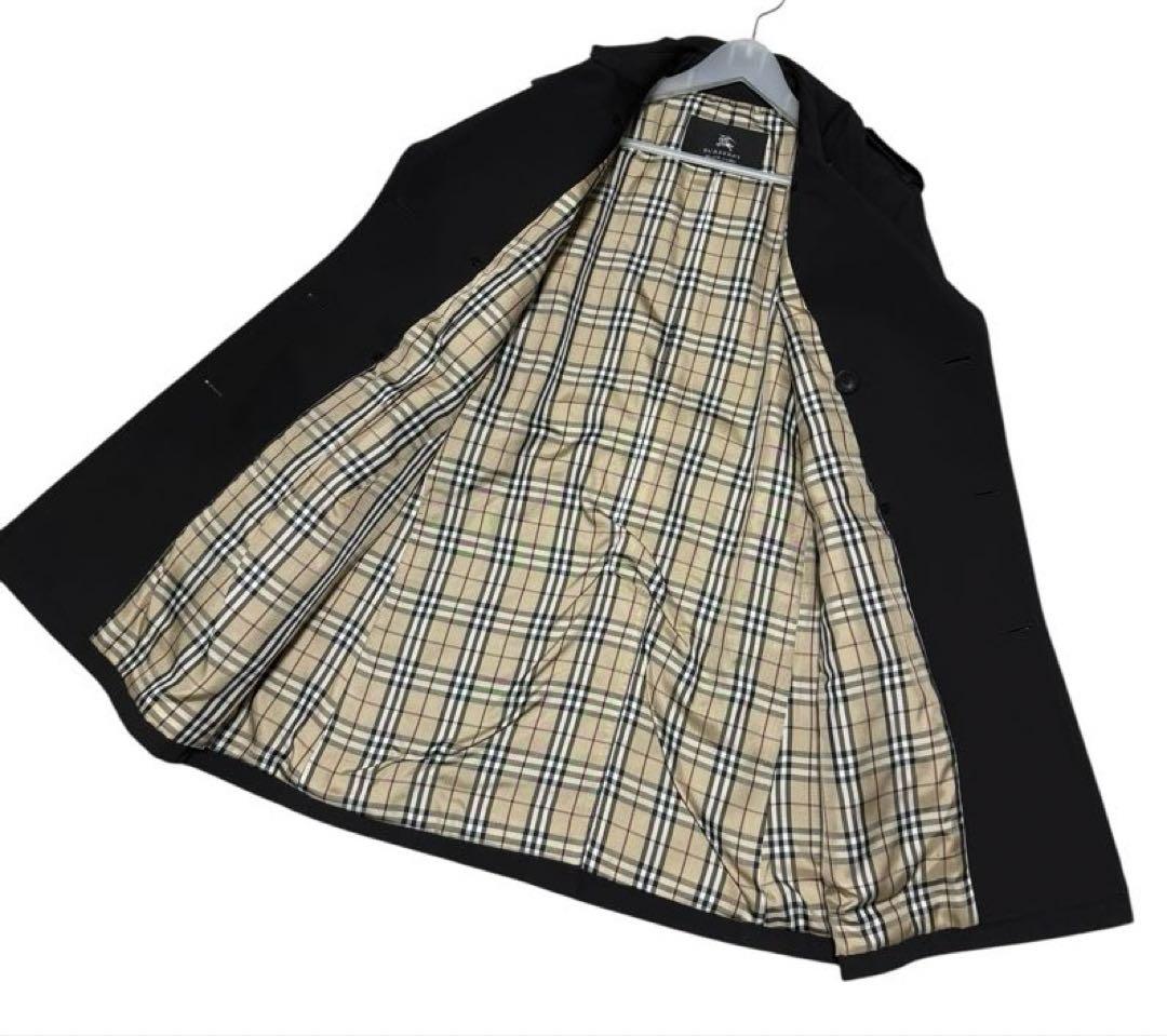 未使用級　バーバリーブラックレーベル　トレンチコート　黒　Lサイズ