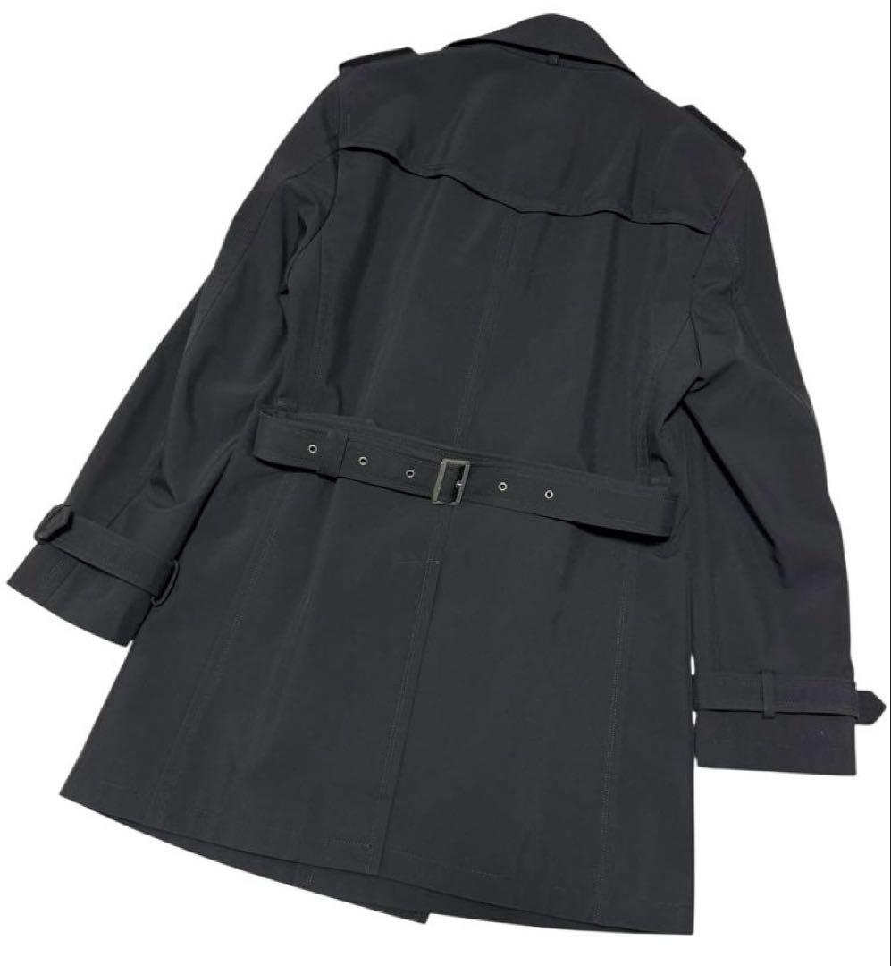 未使用級　バーバリーブラックレーベル　トレンチコート　黒　Lサイズ