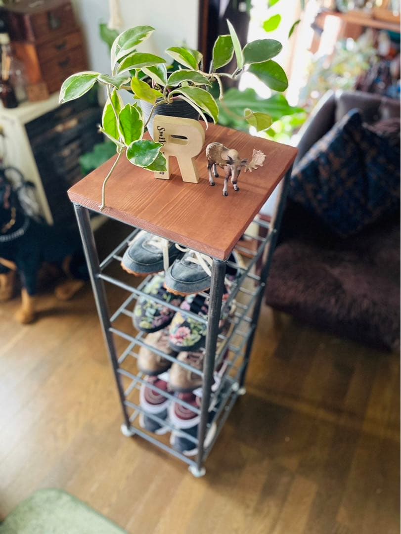 アイアン家具　シューズラック　シェルフ   男前　無骨　カフェ　オーダーメイド