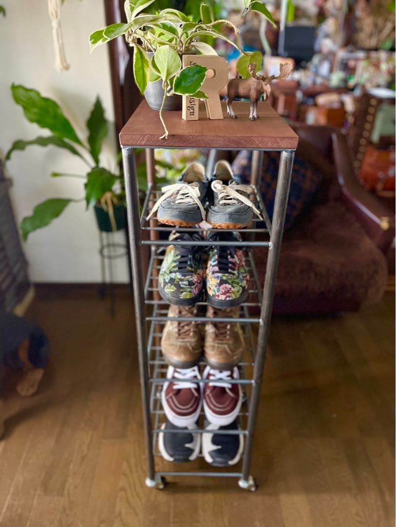 アイアン家具　シューズラック　シェルフ   男前　無骨　カフェ　オーダーメイド