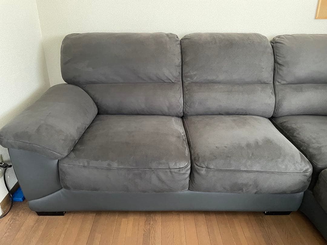 【最終値下げ】グレー L字型 コーナーソファ