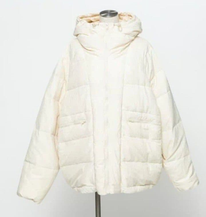 wcj 【撥水】猫耳ダウンジャケット　ホワイト　新作