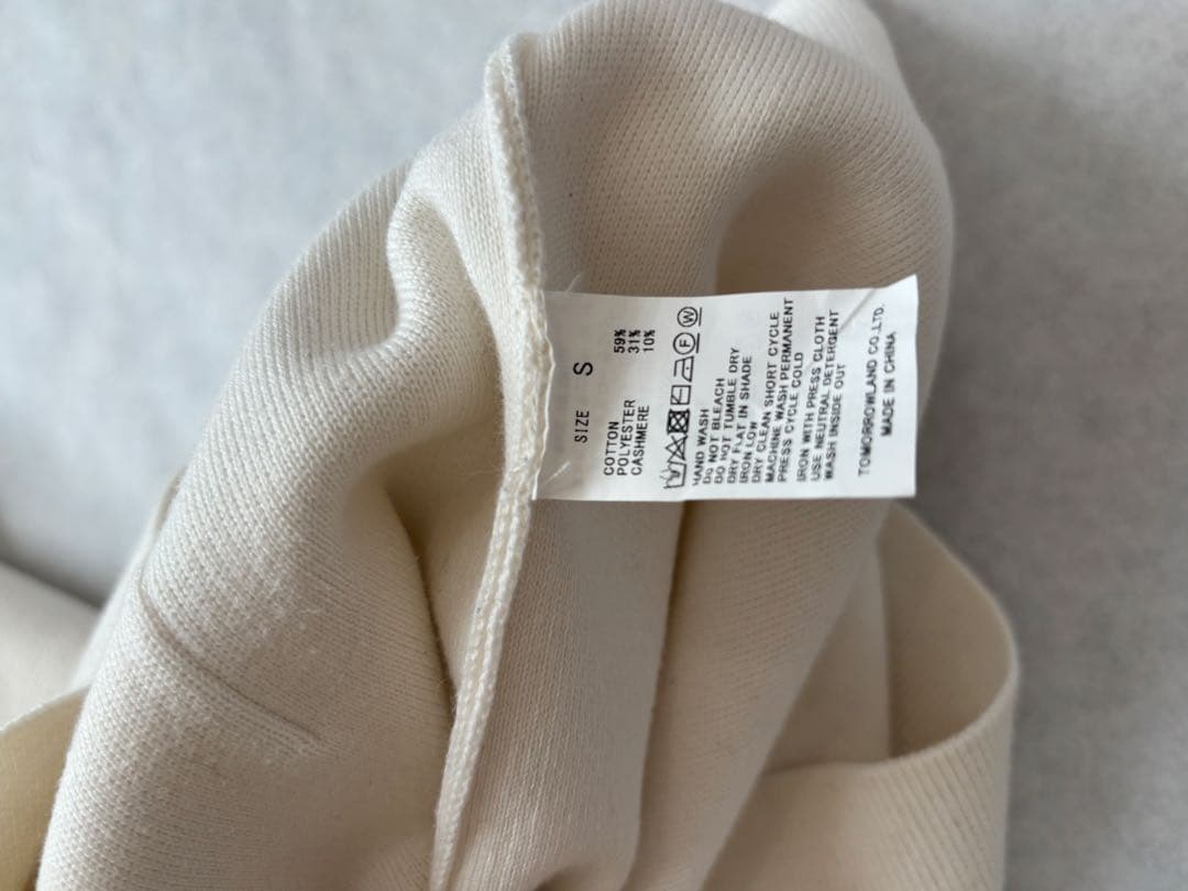 【定番】CABAN コットンカシミヤ プルオーバーパーカー S ホワイト