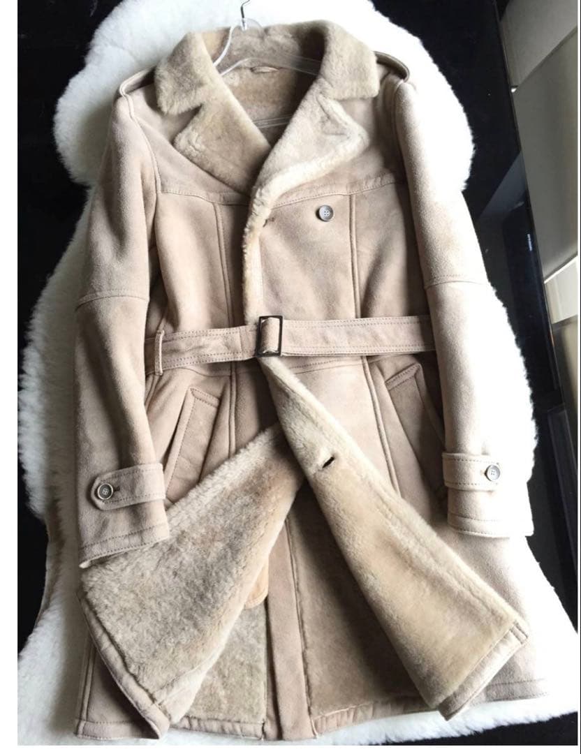 超美品　EMMETI エンメティ　ベージュ　ムートンコート