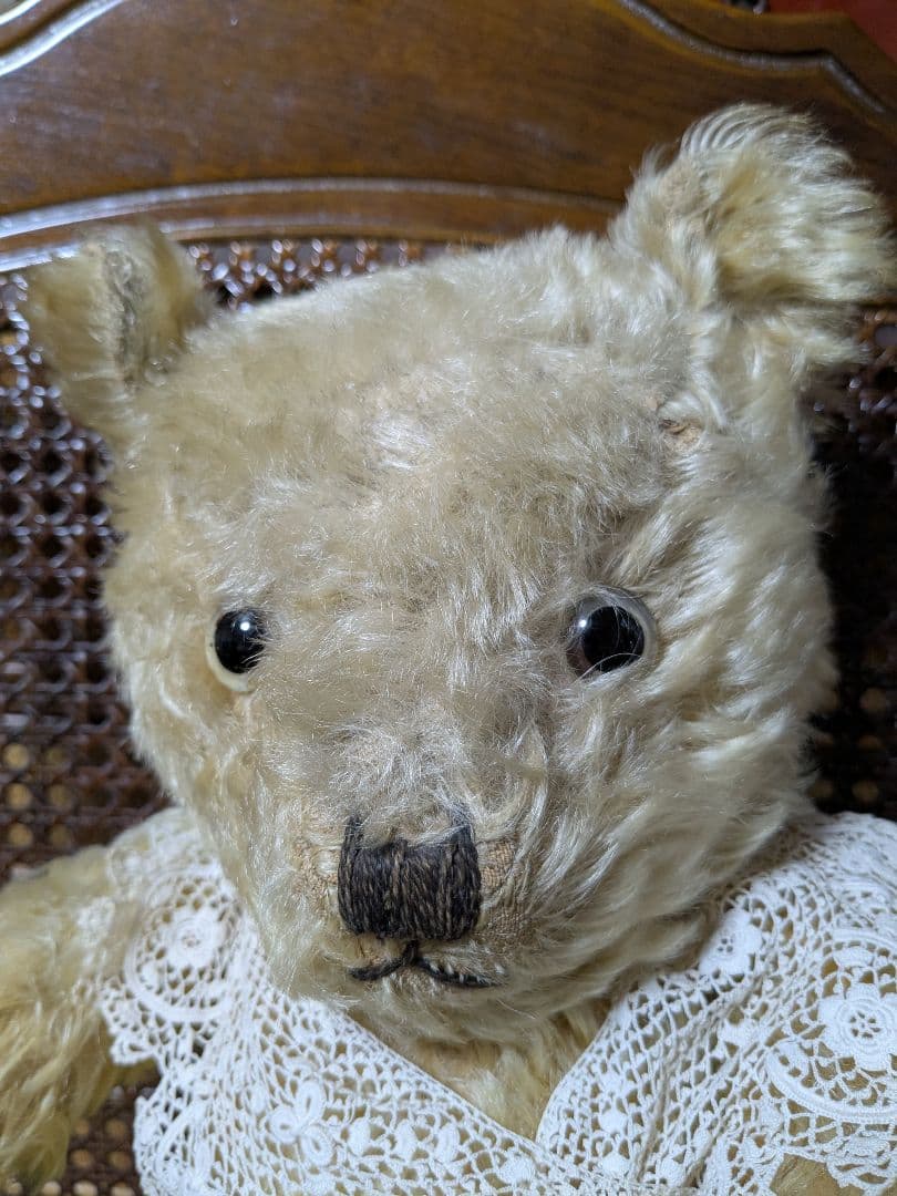 ヴィンテージ テディベア レース襟付き