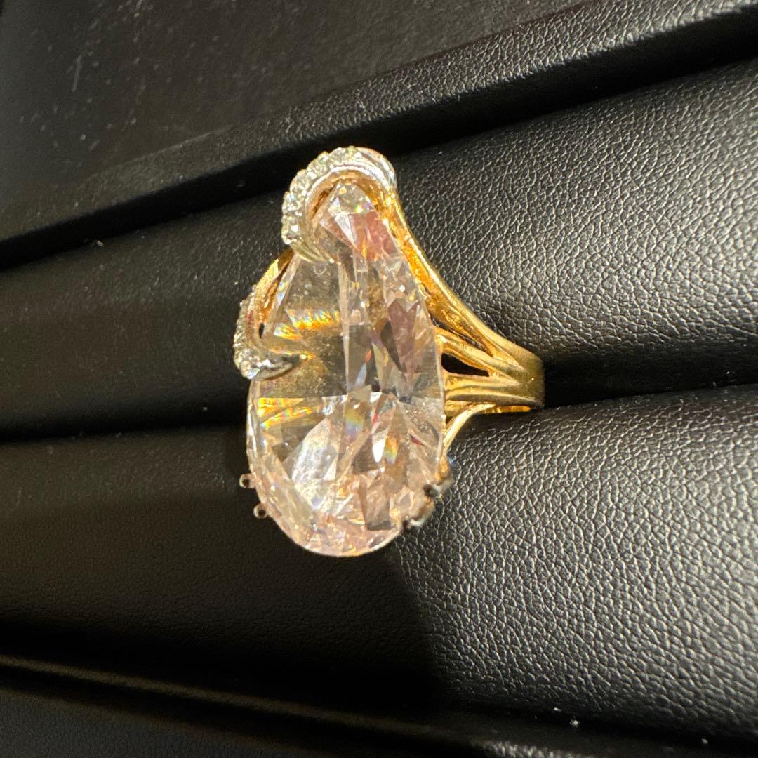 ゴールド クリア リング ストーン エレガント 遺品整理