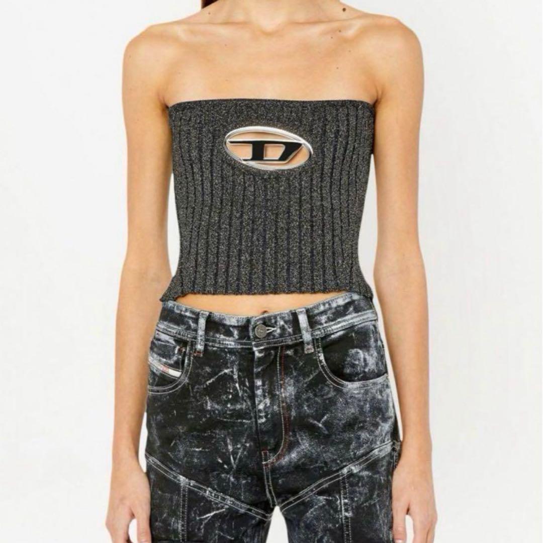 DIESEL グリッターチューブトップ　M
