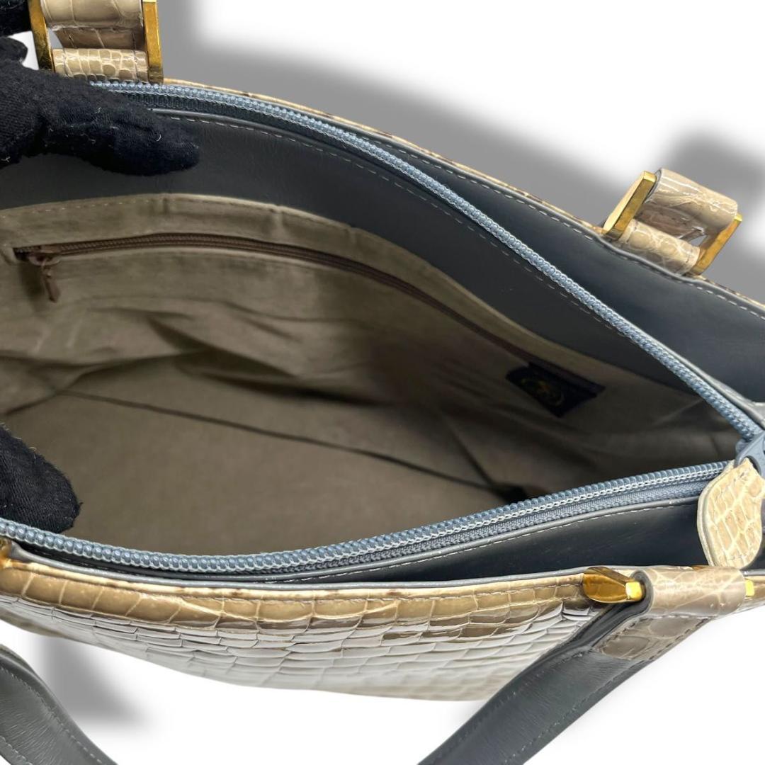 リアルクロコダイルレザー ハンドバッグ JRA センター取り