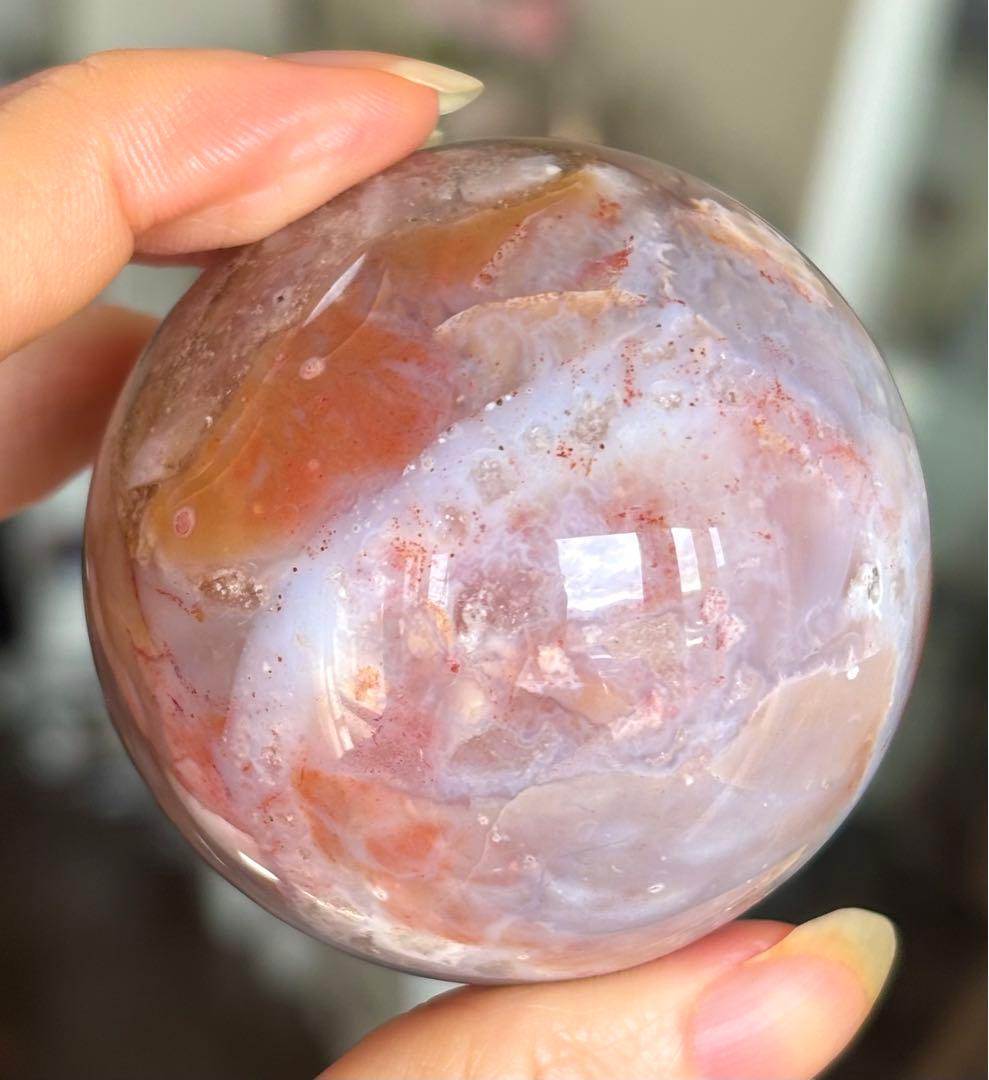 レアカラー　高品質　ブルーピンク　ペトリファイドウッド　スフィア　珪化木　天然石