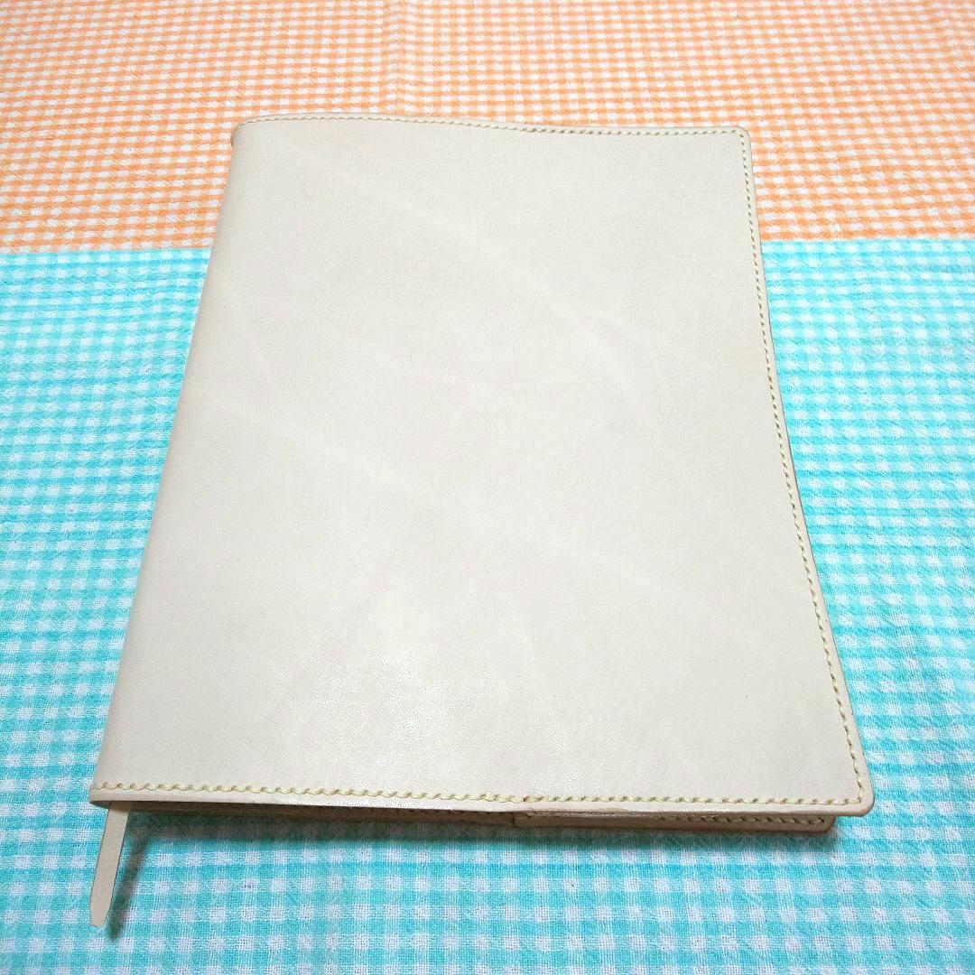ヌメ革 ナチュラル レザーカバー、B5 26穴バインダー付