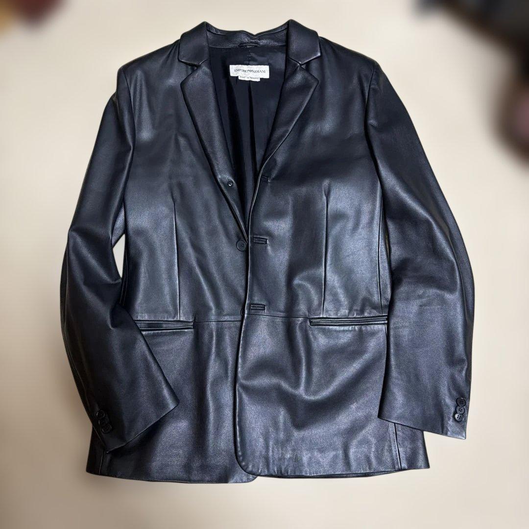 メ*1様 Emporio Armani ブラックレザージャケット　超美品
