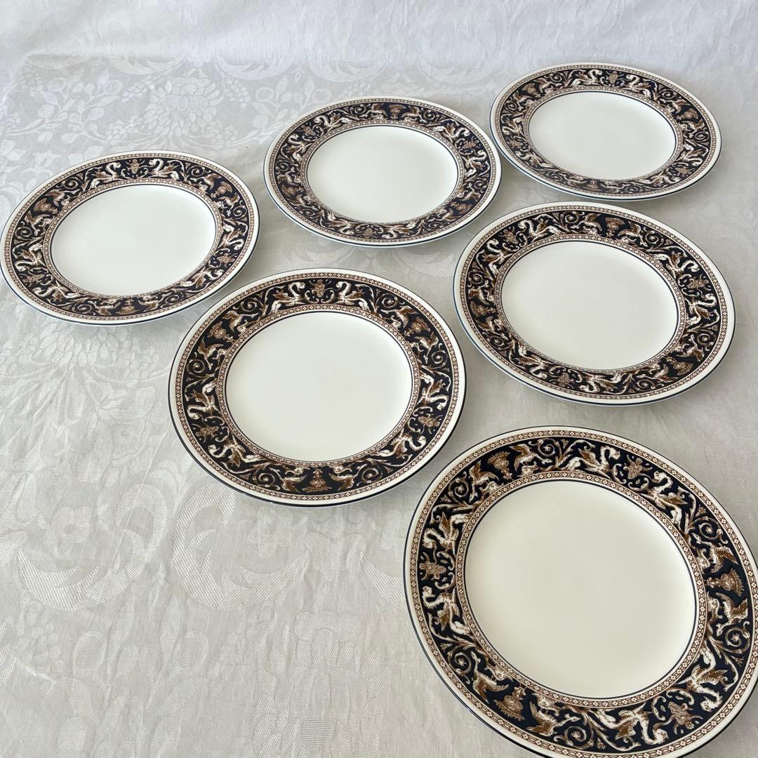 【】フロレンティーン　コバルト　プレート　6枚　20cm