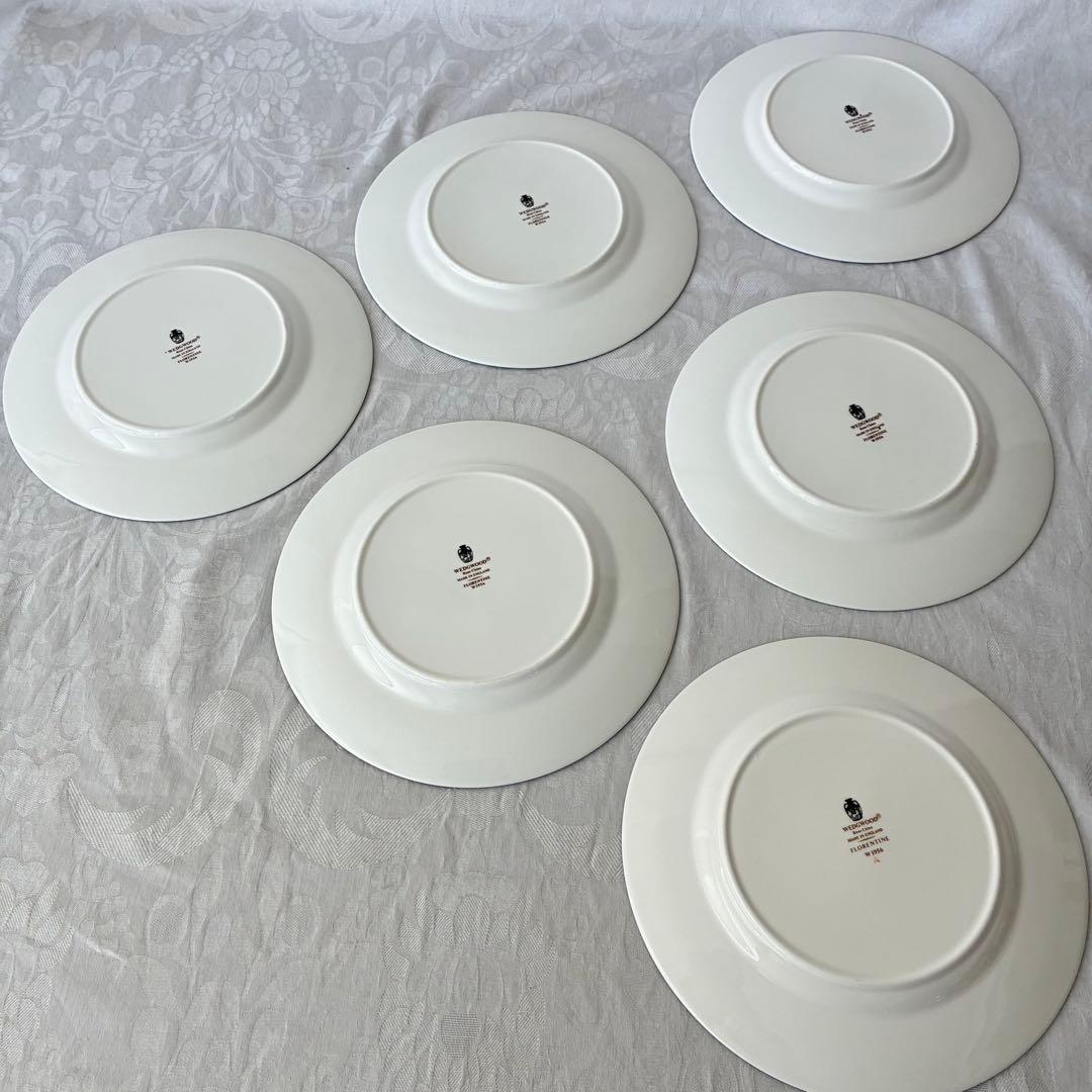 【】フロレンティーン　コバルト　プレート　6枚　20cm