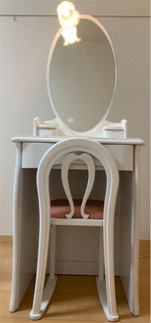 ちゃい【送料込】ドレッサー　鏡台　白　ホワイト　スリム