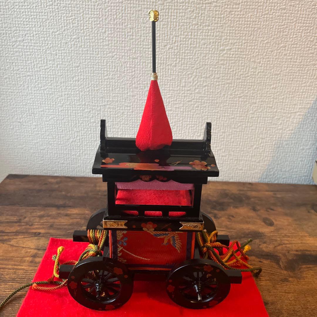 雛人形　お道具　御所車　御駕籠　伝統工芸品　通産大臣賞　秀叡作　本金梅　和　飾り