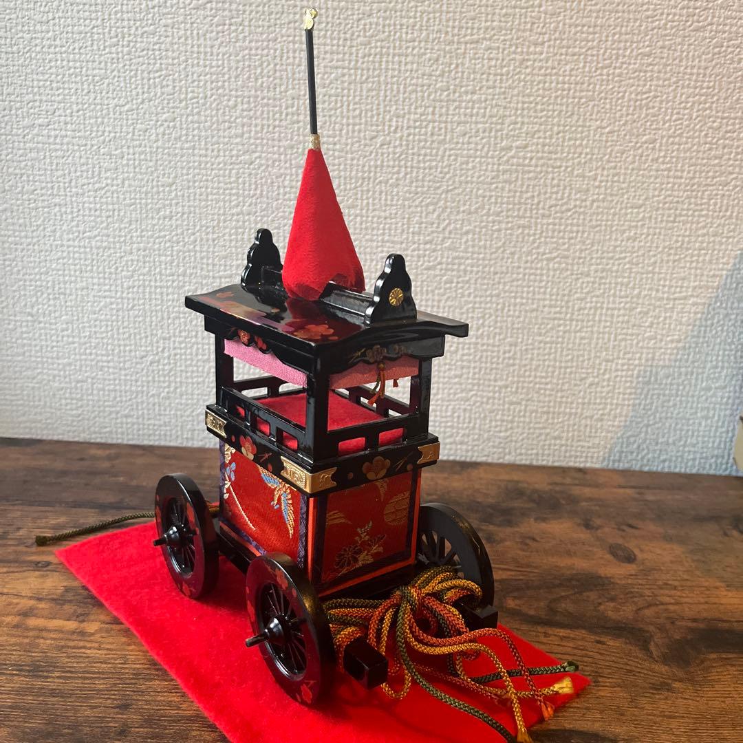 雛人形　お道具　御所車　御駕籠　伝統工芸品　通産大臣賞　秀叡作　本金梅　和　飾り