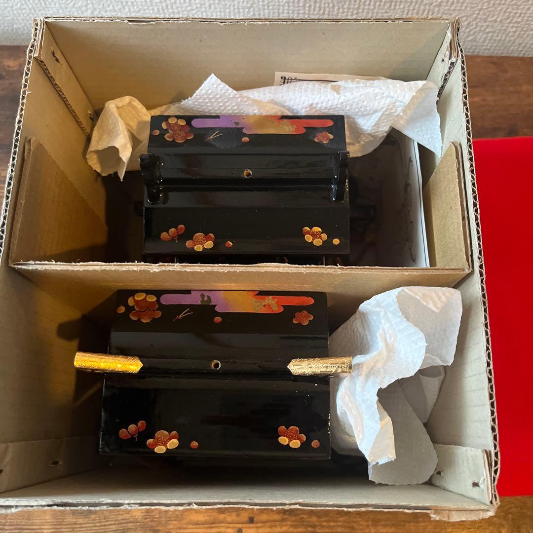 雛人形　お道具　御所車　御駕籠　伝統工芸品　通産大臣賞　秀叡作　本金梅　和　飾り