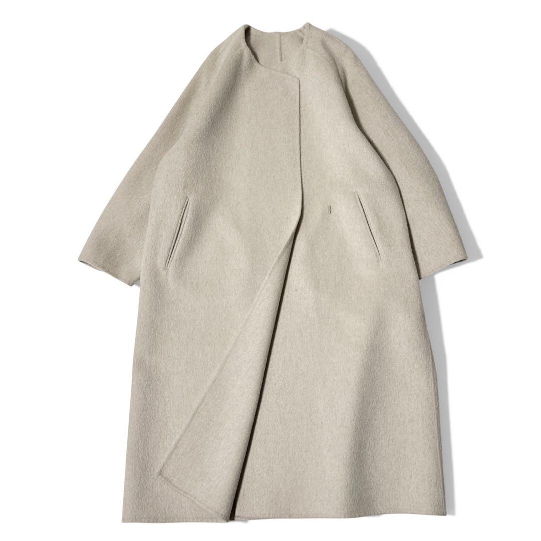 極美品✨️25AW　ドゥーズィエムクラス　ウールアンゴラ ノーカラーコート　38