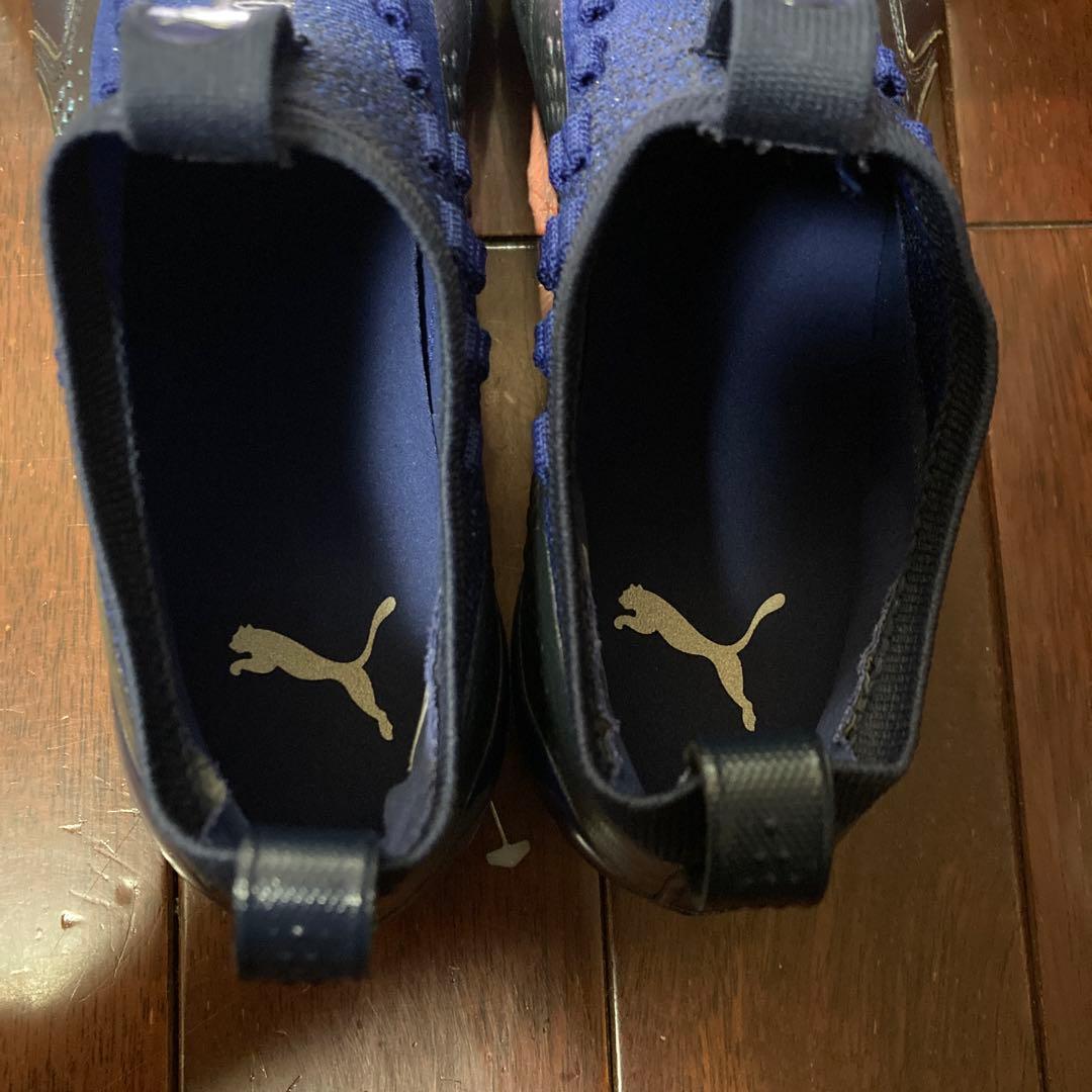 PUMA プーマ　ワン 1 レザー MX SG(ブルー×シルバー)