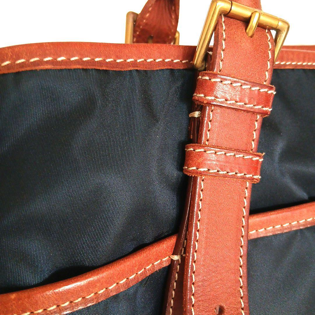 Felisi フェリージ イタリア製 ネイビー ナイロン レザー トートバッグ