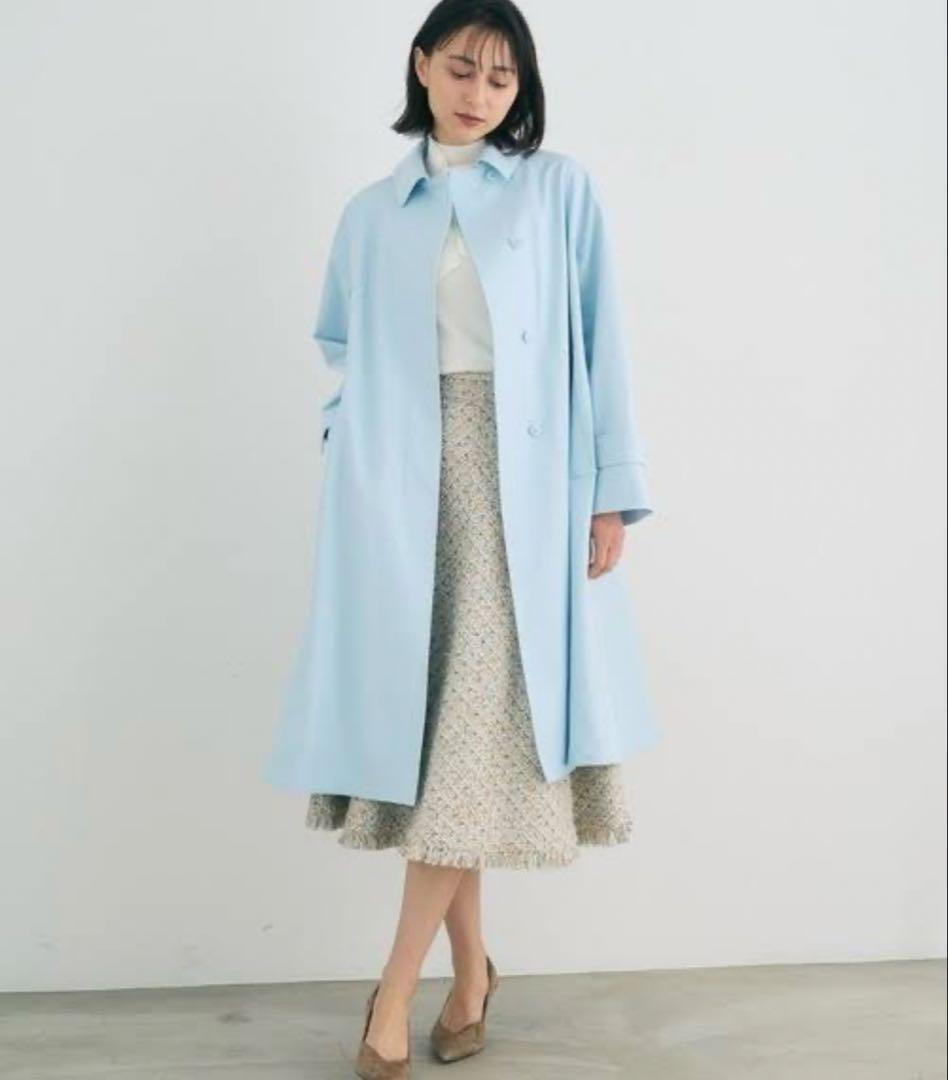 タグ付✨ ANAYI　22SS　イタリアンコットン ステンカラーコート　34