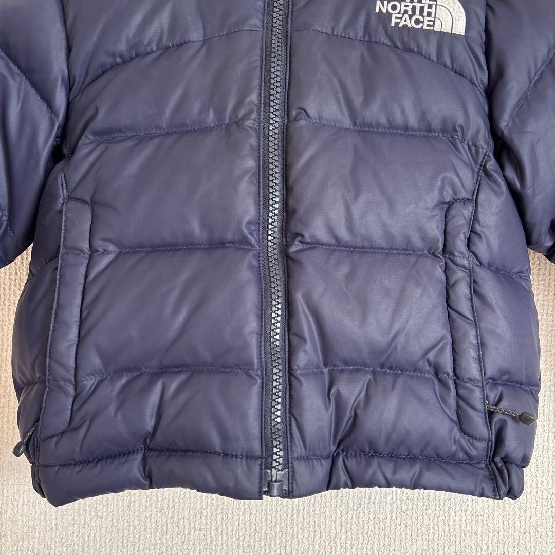 美品 ザノースフェイス ダウン ジャケット アウター キッズ ネイビー 90