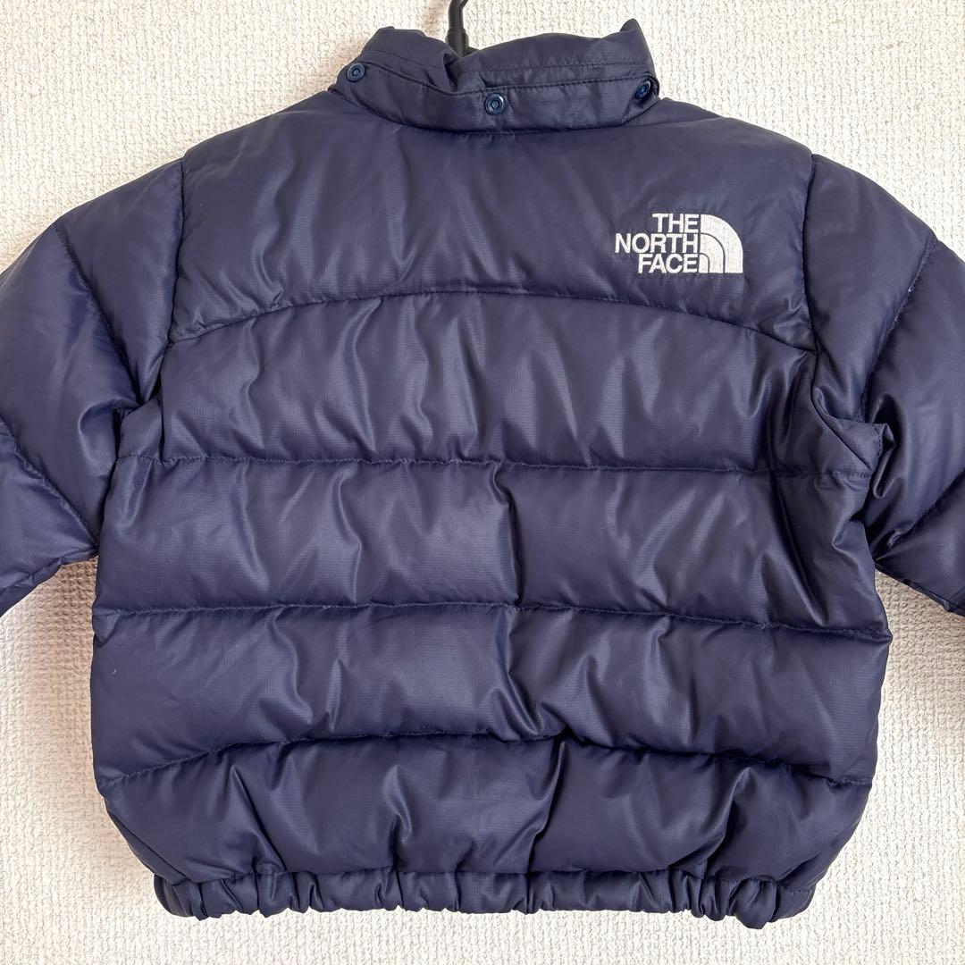 美品 ザノースフェイス ダウン ジャケット アウター キッズ ネイビー 90