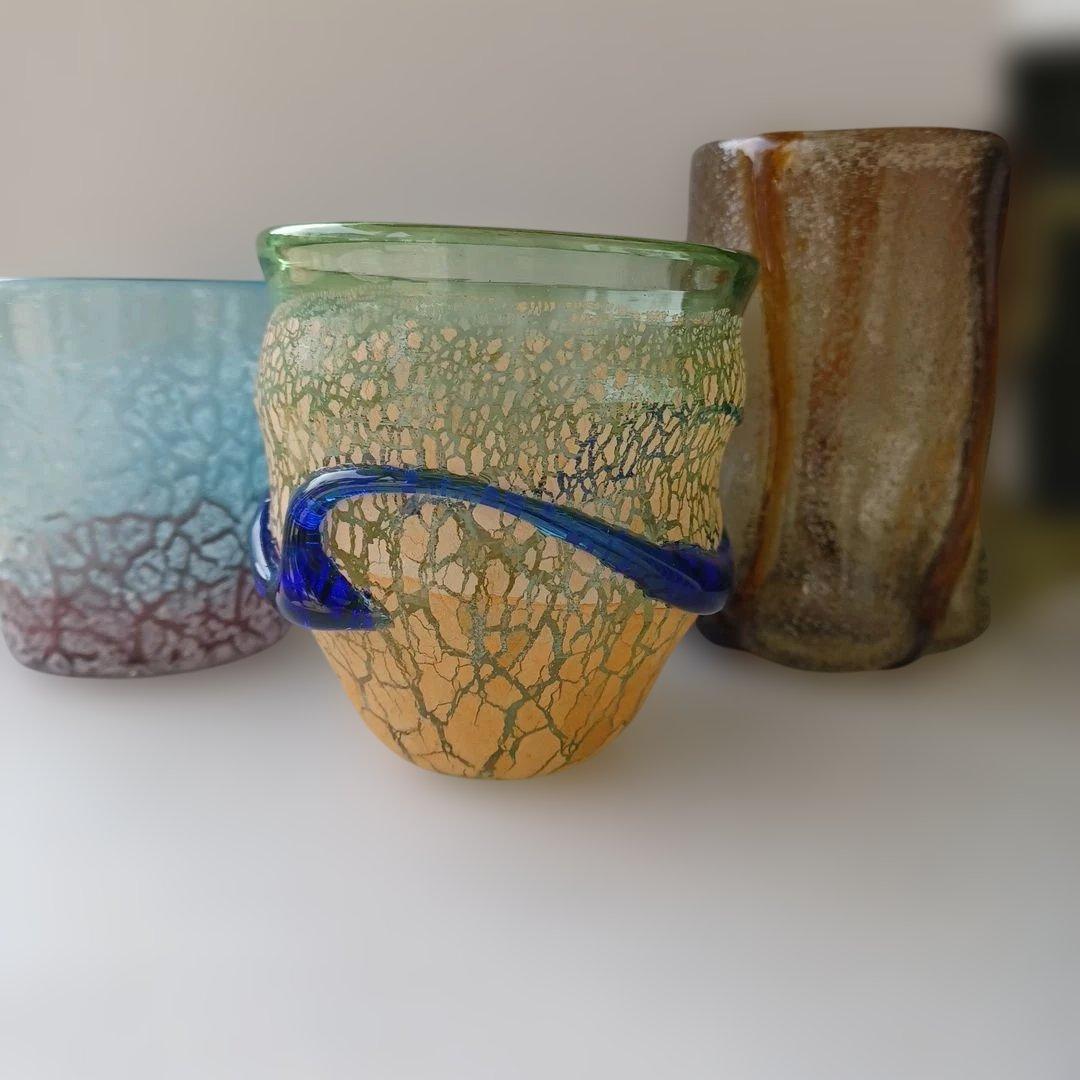 琉球ガラス　稲嶺盛一郎、稲嶺盛吉　3個セット