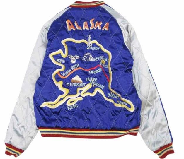 希少！東洋 ALASKAスーベニアジャケット！アラスカ スカジャン 別珍 サテン