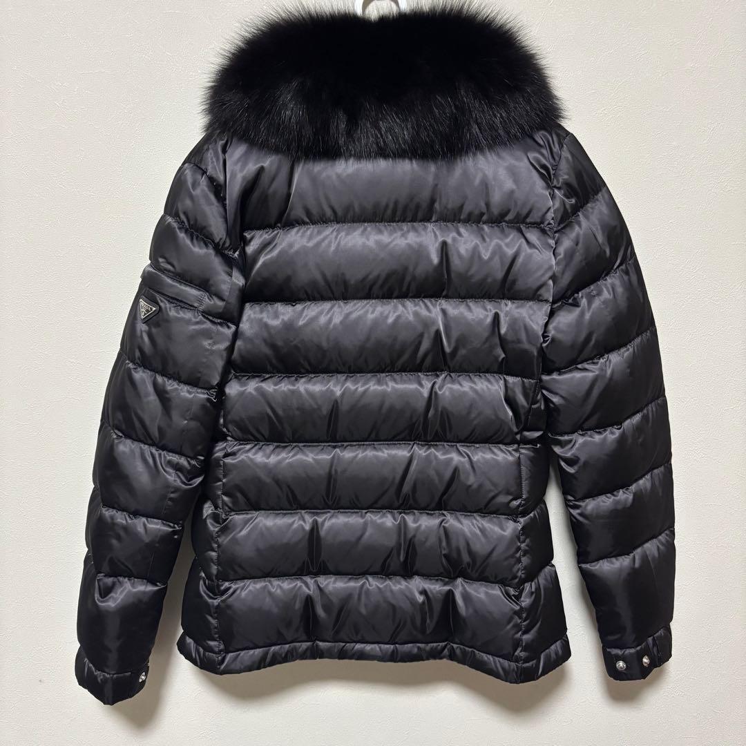 PRADA プラダ ブラックファー ダウンジャケット 40 レディース 正規品