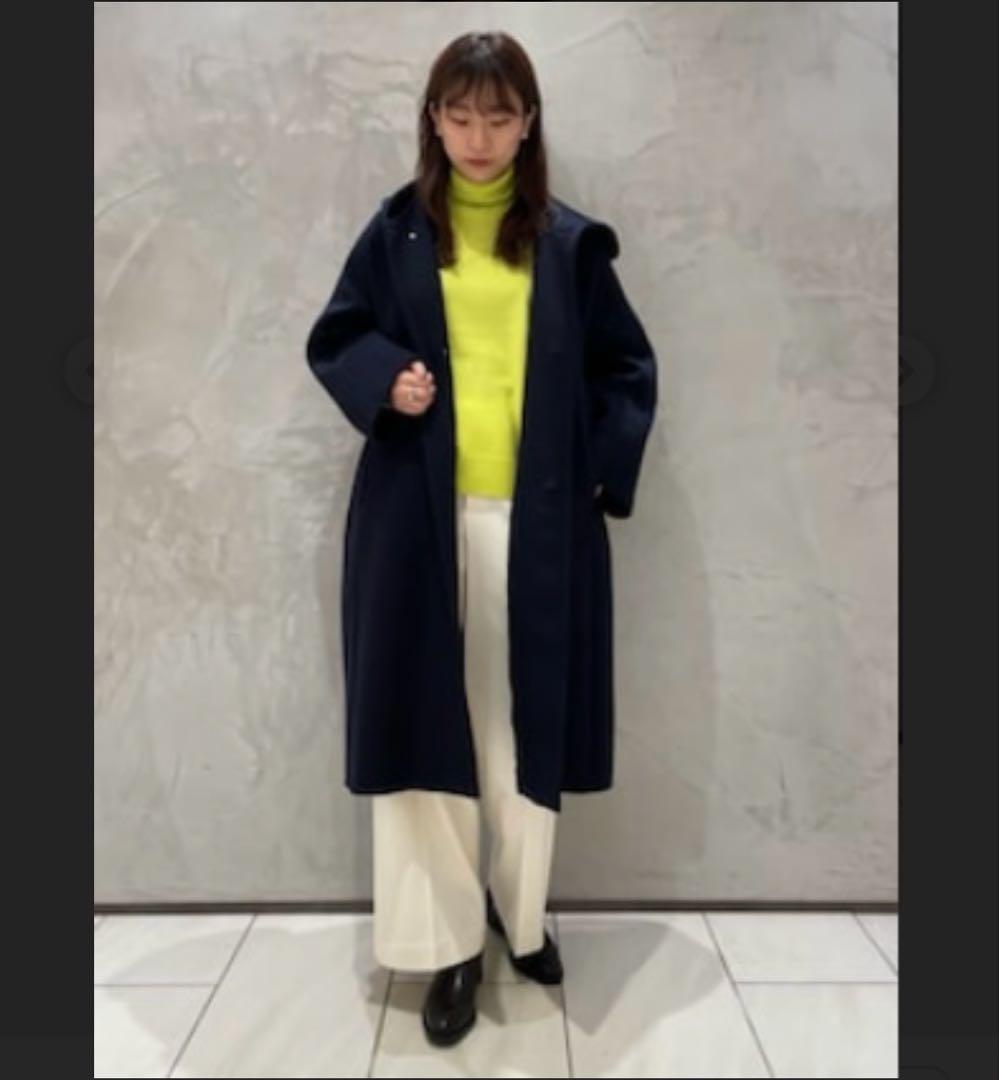 GALERIE VIE ダブルクロスショートビーバー フーデッドラグランコート