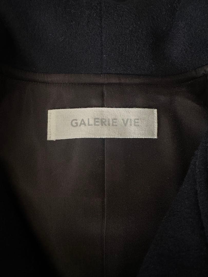 GALERIE VIE ダブルクロスショートビーバー フーデッドラグランコート