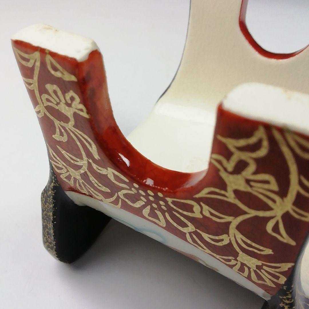 Ｗ４６　蓋置　『鞍　蓋置』『橋本城岳 造』　共箱　茶道具