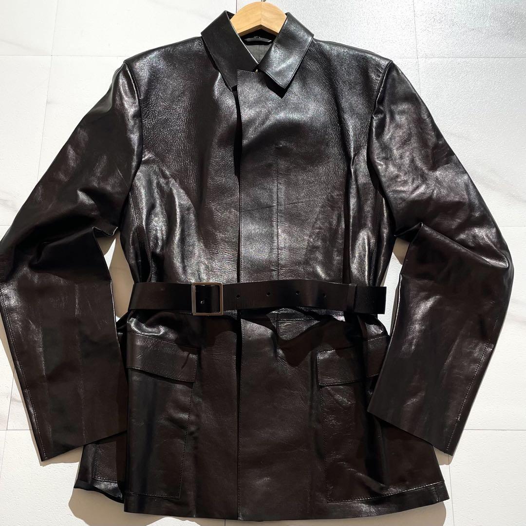 GUCCI グッチ トムフォード期 レザージャケット ベルト付き ブラック