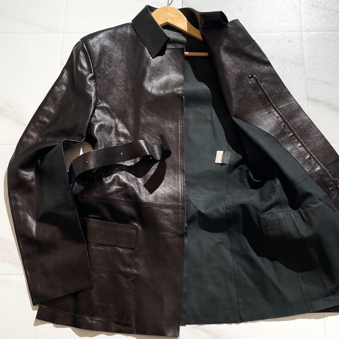 GUCCI グッチ トムフォード期 レザージャケット ベルト付き ブラック