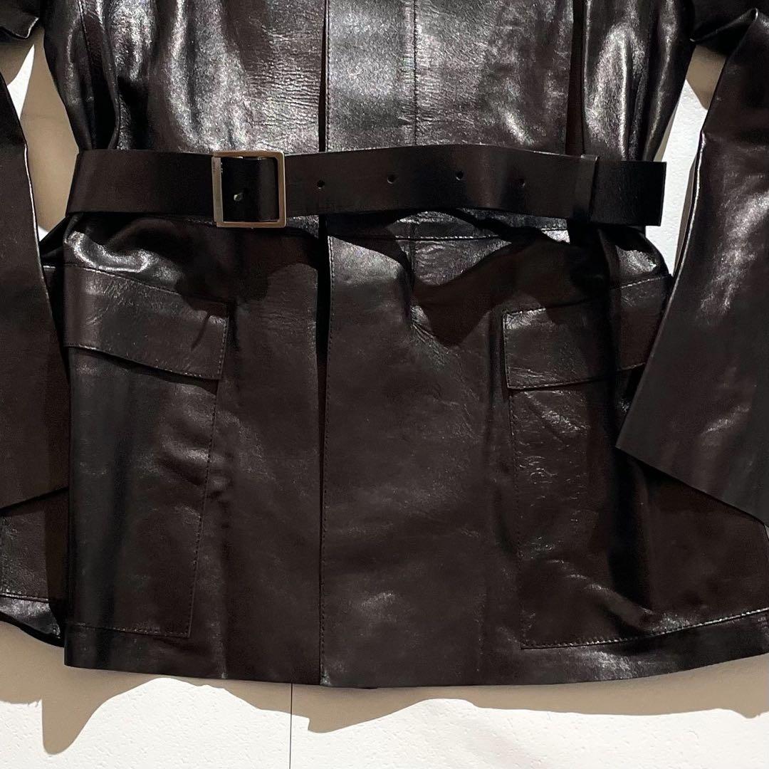 GUCCI グッチ トムフォード期 レザージャケット ベルト付き ブラック