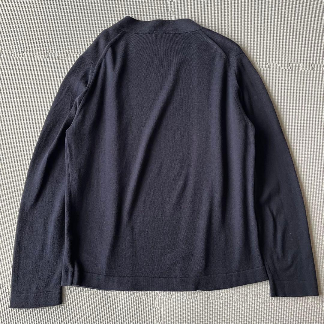 美品 ジョンスメドレー ボタンレス カーディガン シーアイランドコットン 紺 M