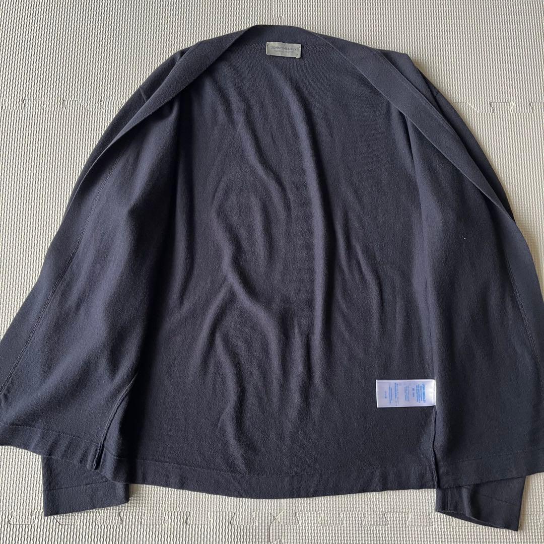 美品 ジョンスメドレー ボタンレス カーディガン シーアイランドコットン 紺 M