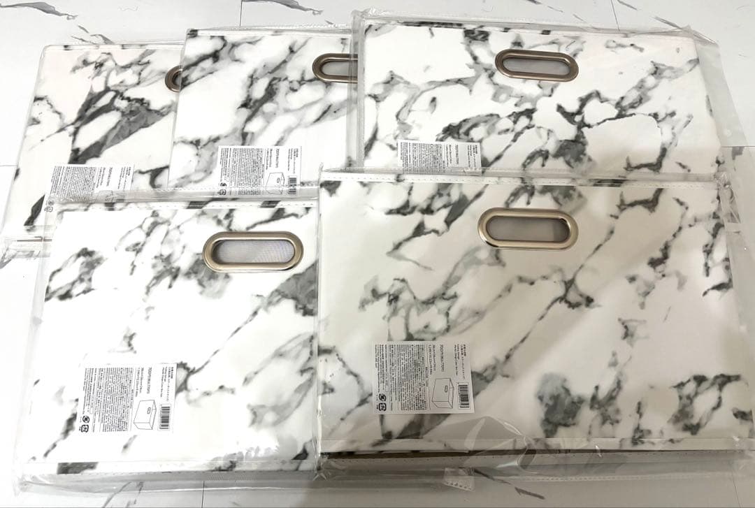 THREEPPY スリーピー 大理石柄 折り畳み収納カラーボックス　5個セット