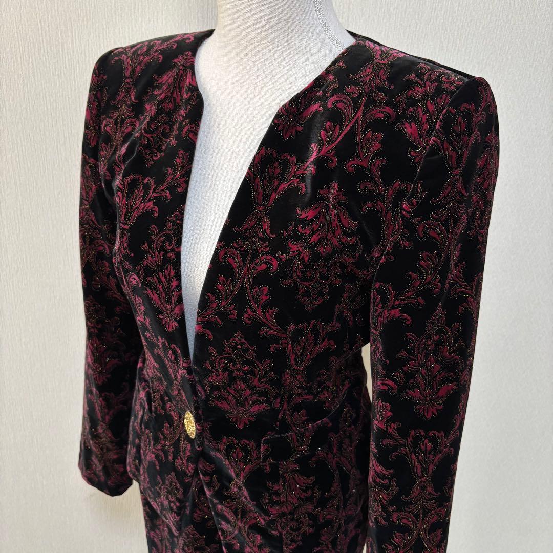ヴィンテージ J&R 高級 ゴージャス 華美 ダマスク柄 バブリースーツ 日本製