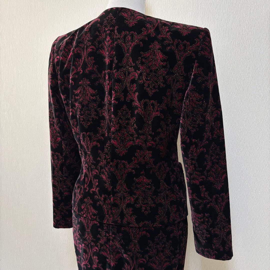 ヴィンテージ J&R 高級 ゴージャス 華美 ダマスク柄 バブリースーツ 日本製