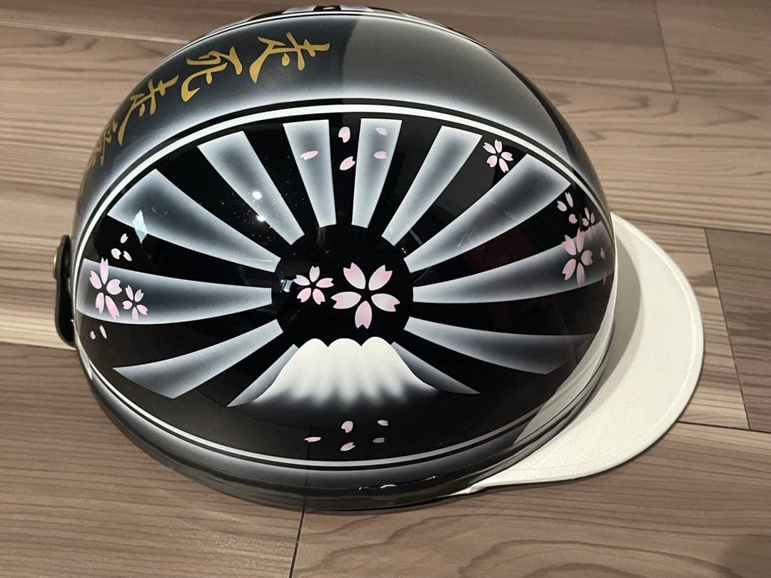 桜 富士日章 コルク半 ヘルメット 三段シート 旭風防 軽スロ アルフィン
