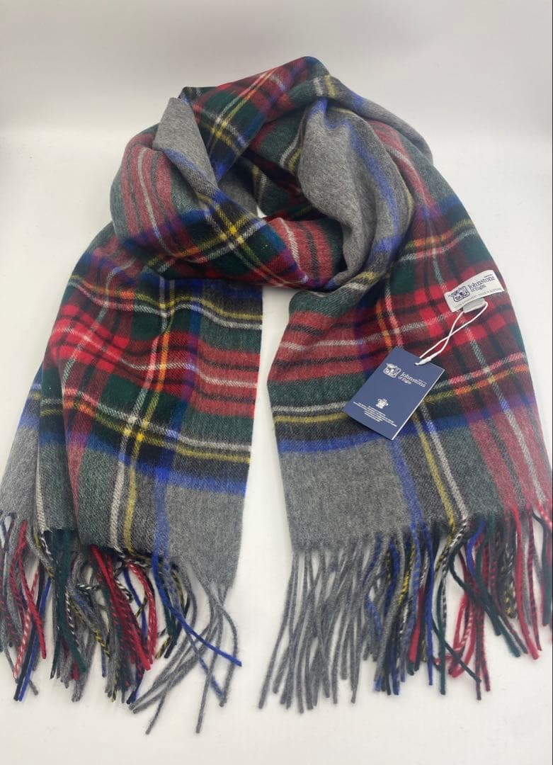 JOHNSTONS ジョンストンズ 大判チェックストール　グレースチュワート