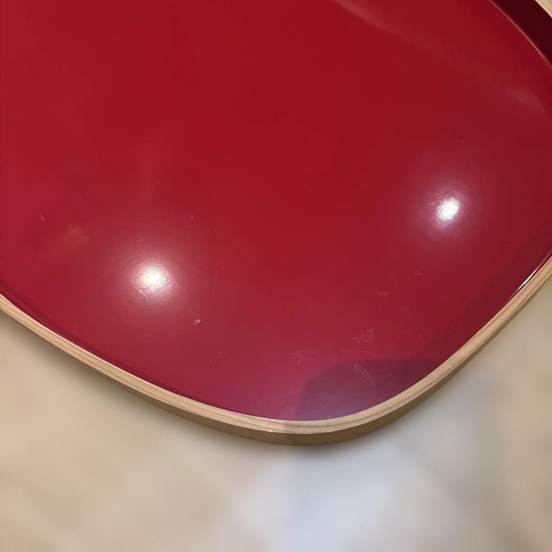 秋田県曲物 秋田杉 大型楕円盆 約51cm 朱塗り　お盆　美品