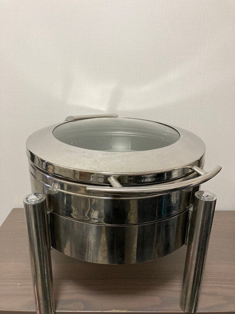 KINGO ロイヤル丸チェーフィング フードパン無ガラスカバー式＋専用スタンド