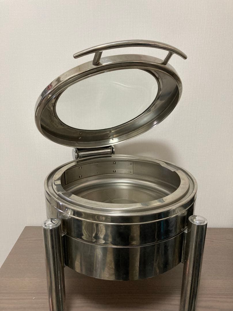 KINGO ロイヤル丸チェーフィング フードパン無ガラスカバー式＋専用スタンド