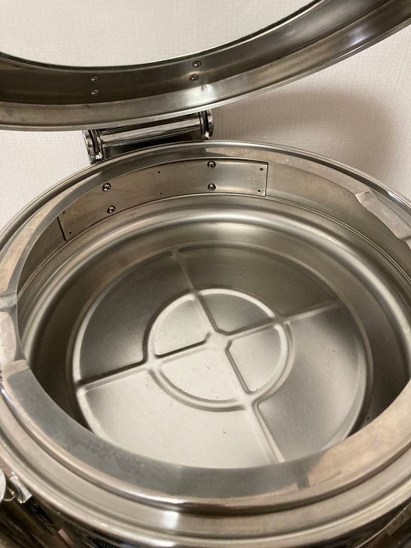 KINGO ロイヤル丸チェーフィング フードパン無ガラスカバー式＋専用スタンド