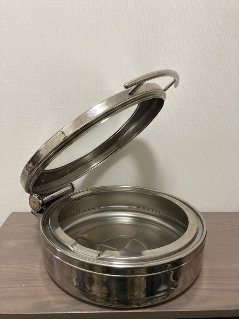 KINGO ロイヤル丸チェーフィング フードパン無ガラスカバー式＋専用スタンド